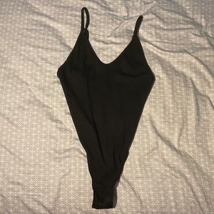 Urban Outfitters Black Plunging V-neck Bodysuit